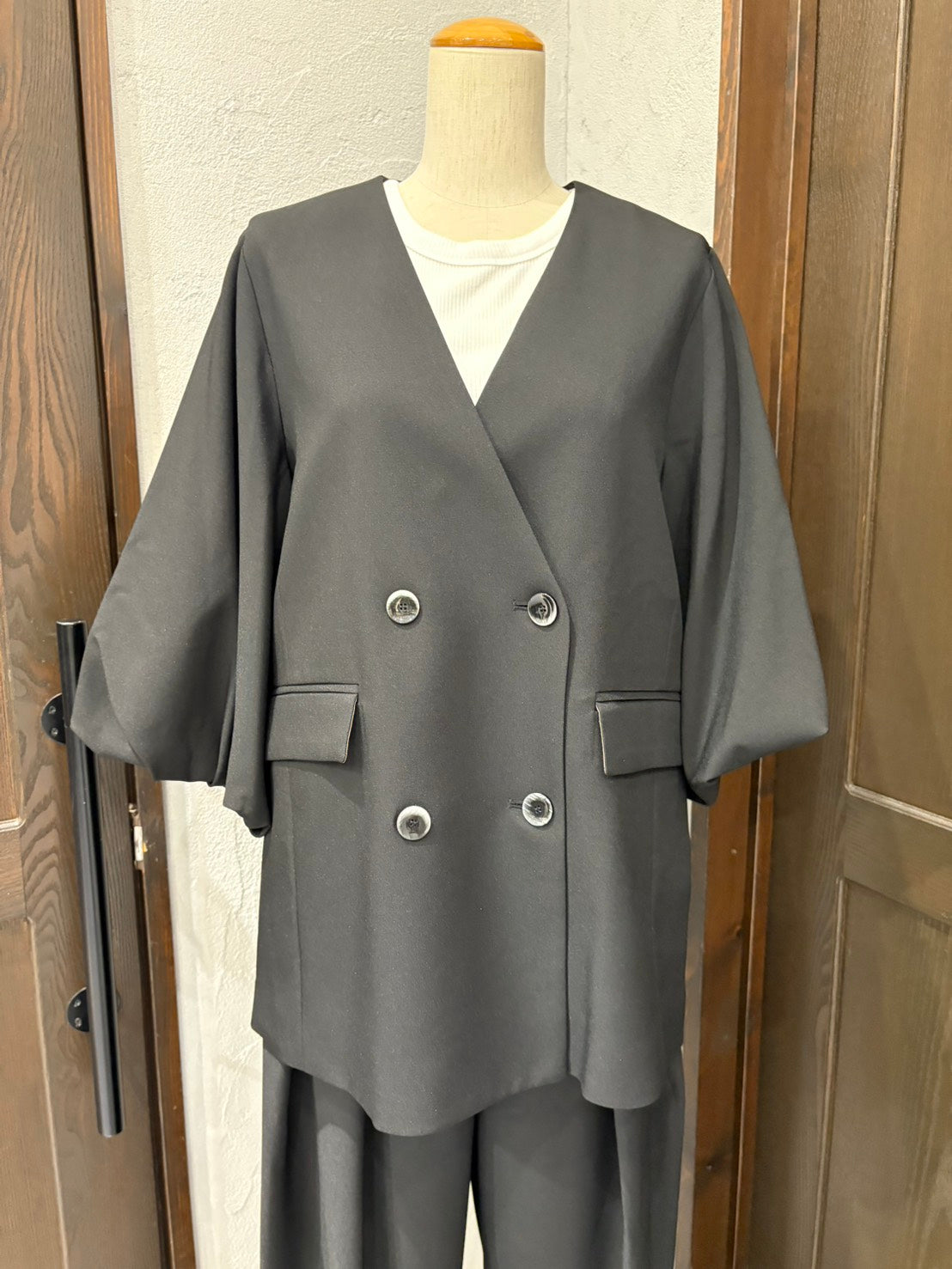 MARGAUX VINTAGE】バルーンスリーブノーカラージャケット – irohaya