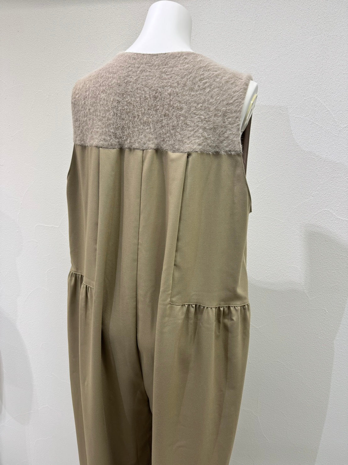 【予約商品】CYAN tokyo/シャギーコンビパッチギャザーサロペ