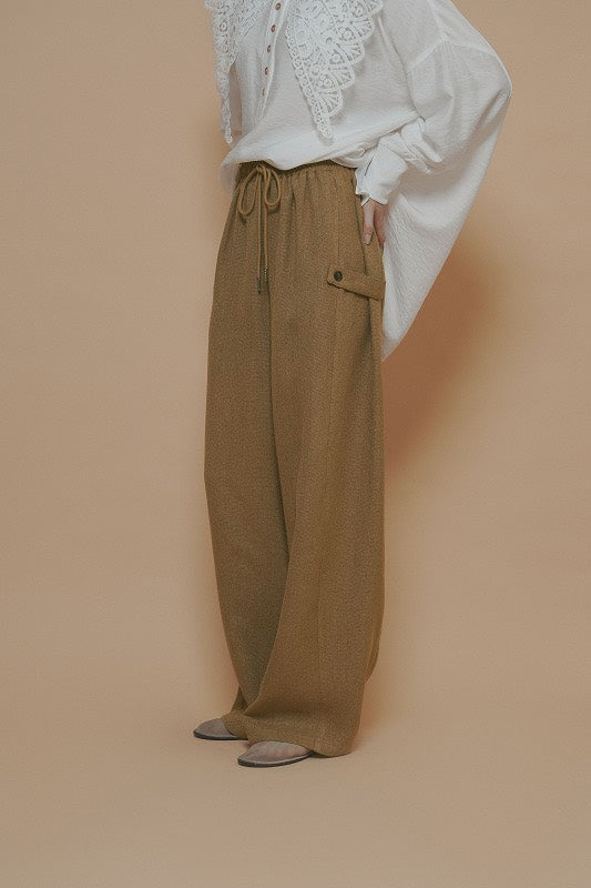 【予約商品】CYAN TOKYO リネンライクアジャストワイドパンツ