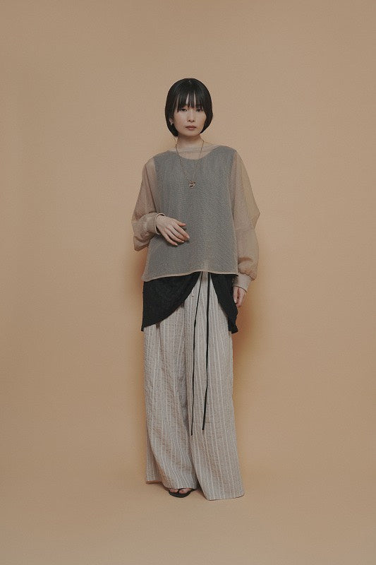 【予約商品】CYAN TOKYO シアーリップルリブTOPS