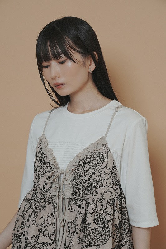 【予約商品】CYAN TOKYO フロッキーペイズリーキャミ