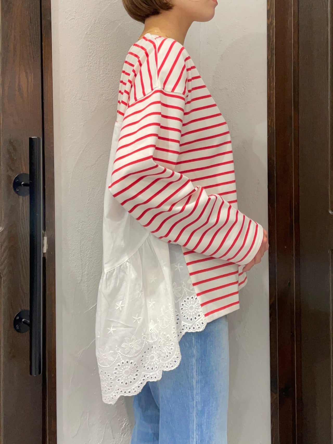 【botanical】裾レース長袖Tシャツ