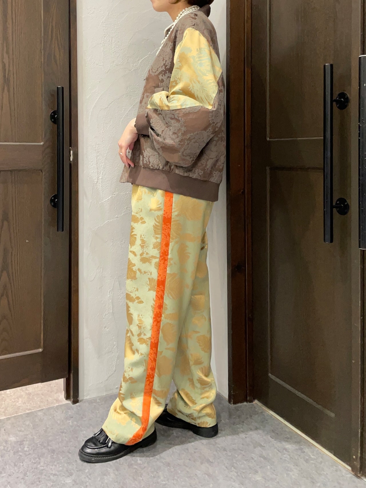 【THOMAS MAGPIE】サテンジャガードパンツ