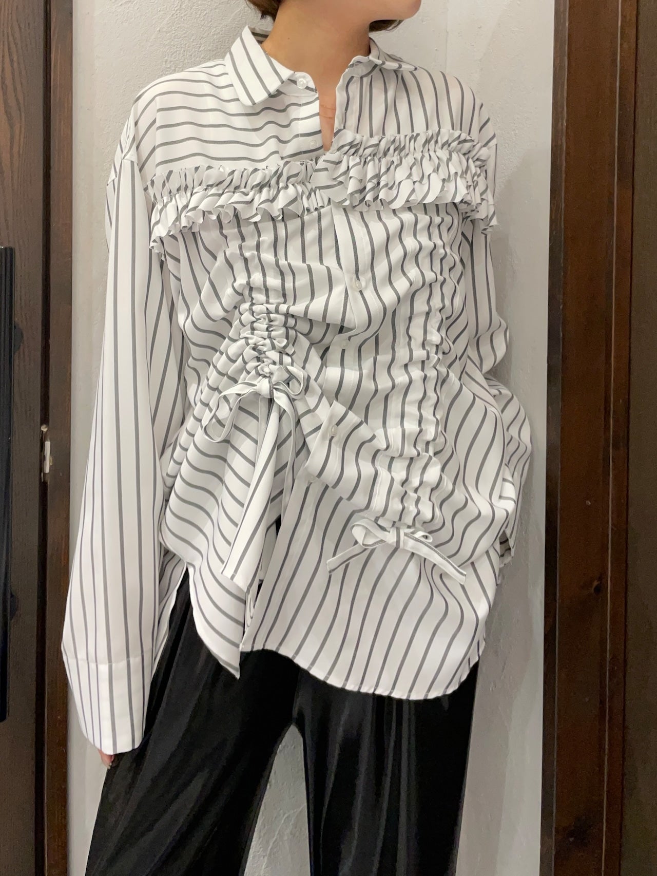 【THOMAS MAGPIE】ドローストリングシャツジャケット