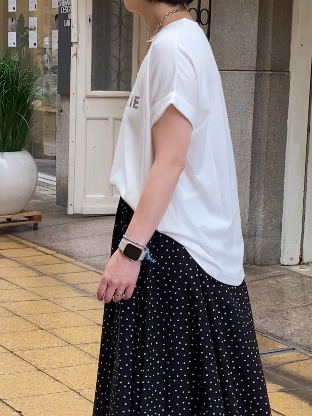 【CLOCHE】ロールアップフレンチスリーブTシャツ