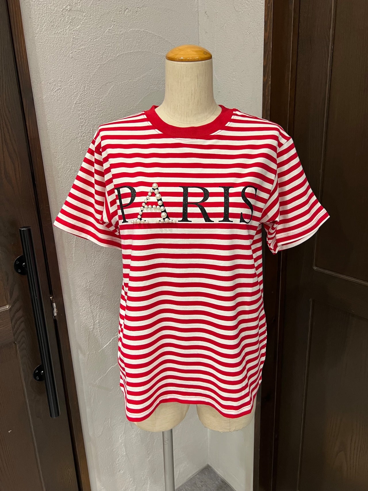 【MICALLE MICALLE】PARIS PEARL BORDER T-SHIRT