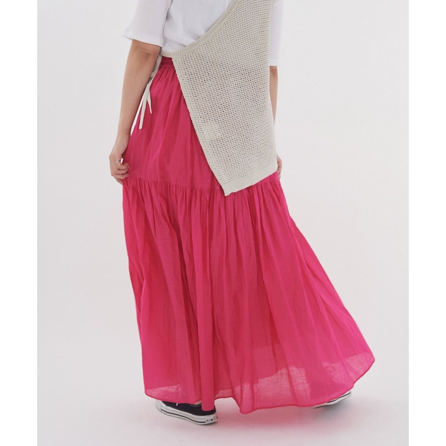 yuni//コットンナイロンギャザーペプラムスカート