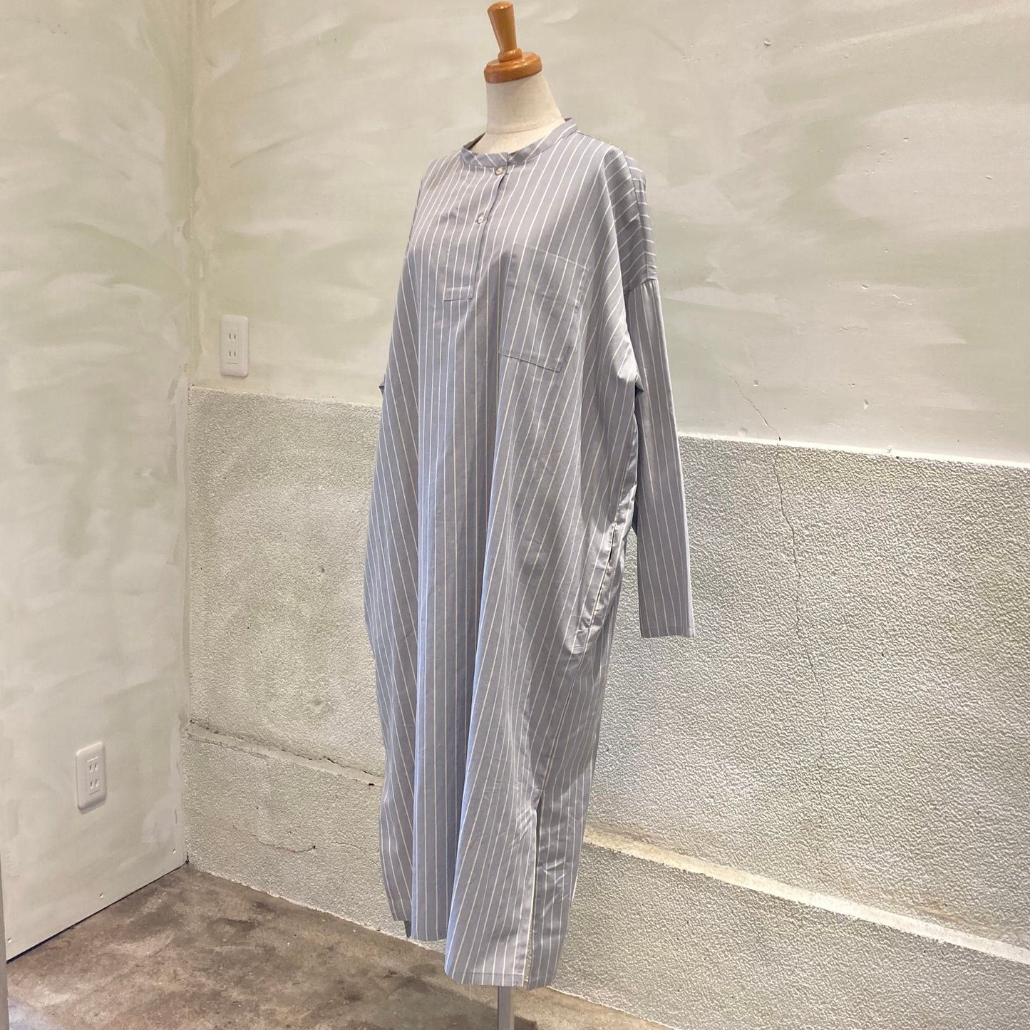 mizuiroind/條紋襯衫裙